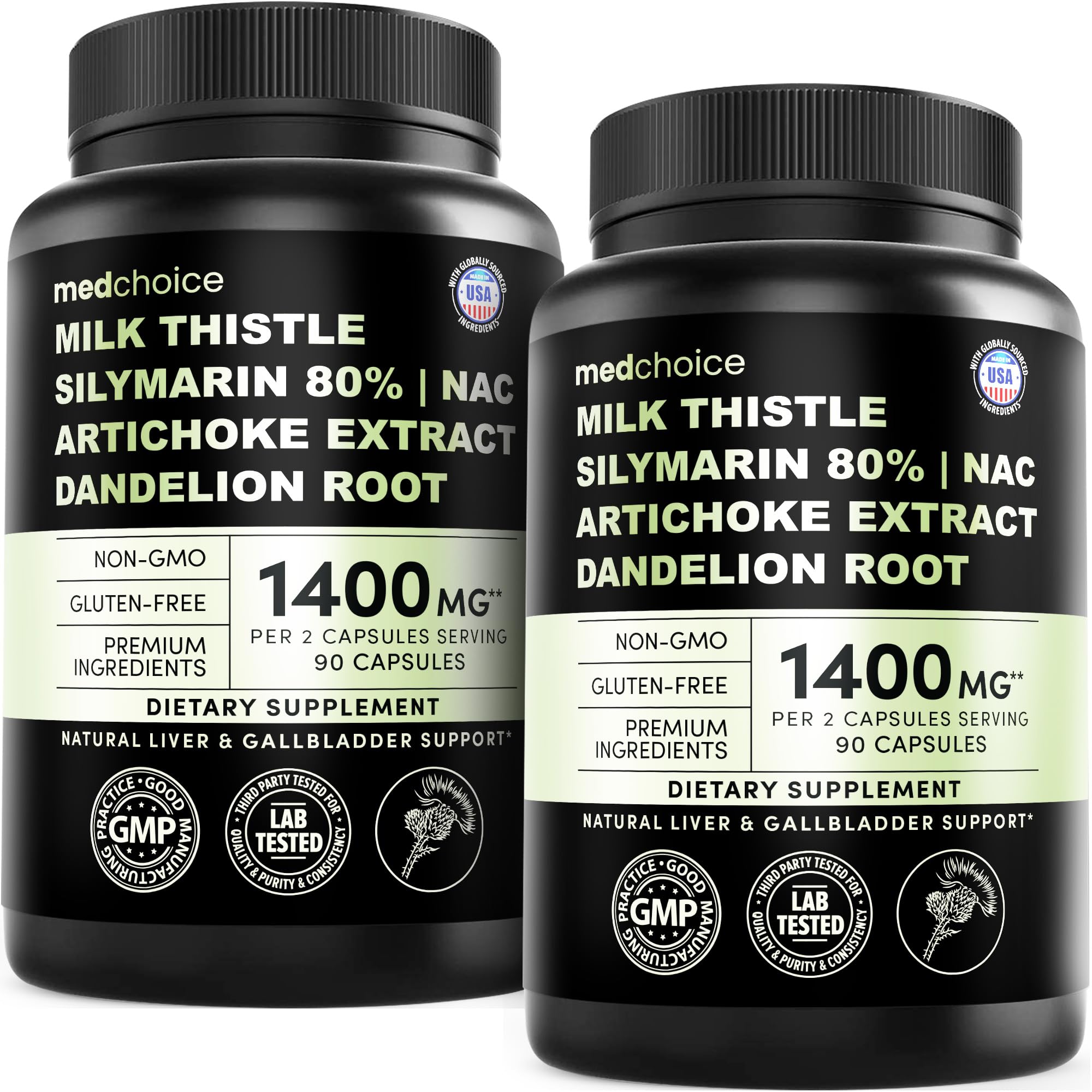 MEDCHOICE Milk Thistle Supplement 400mg front view