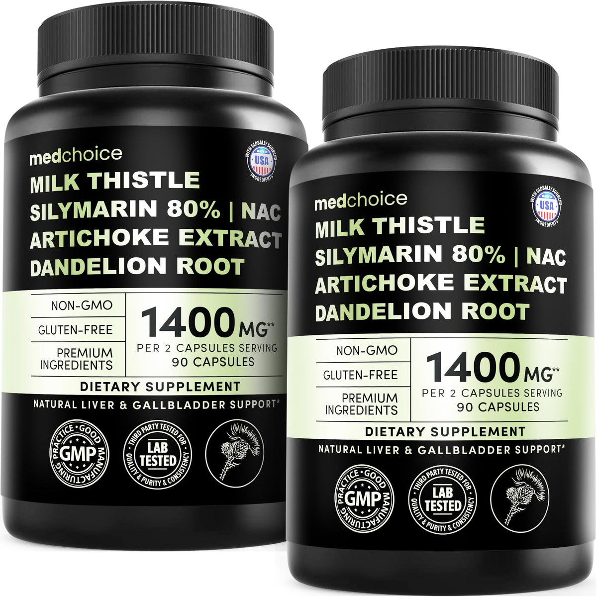 MEDCHOICE Milk Thistle Supplement 400mg front view