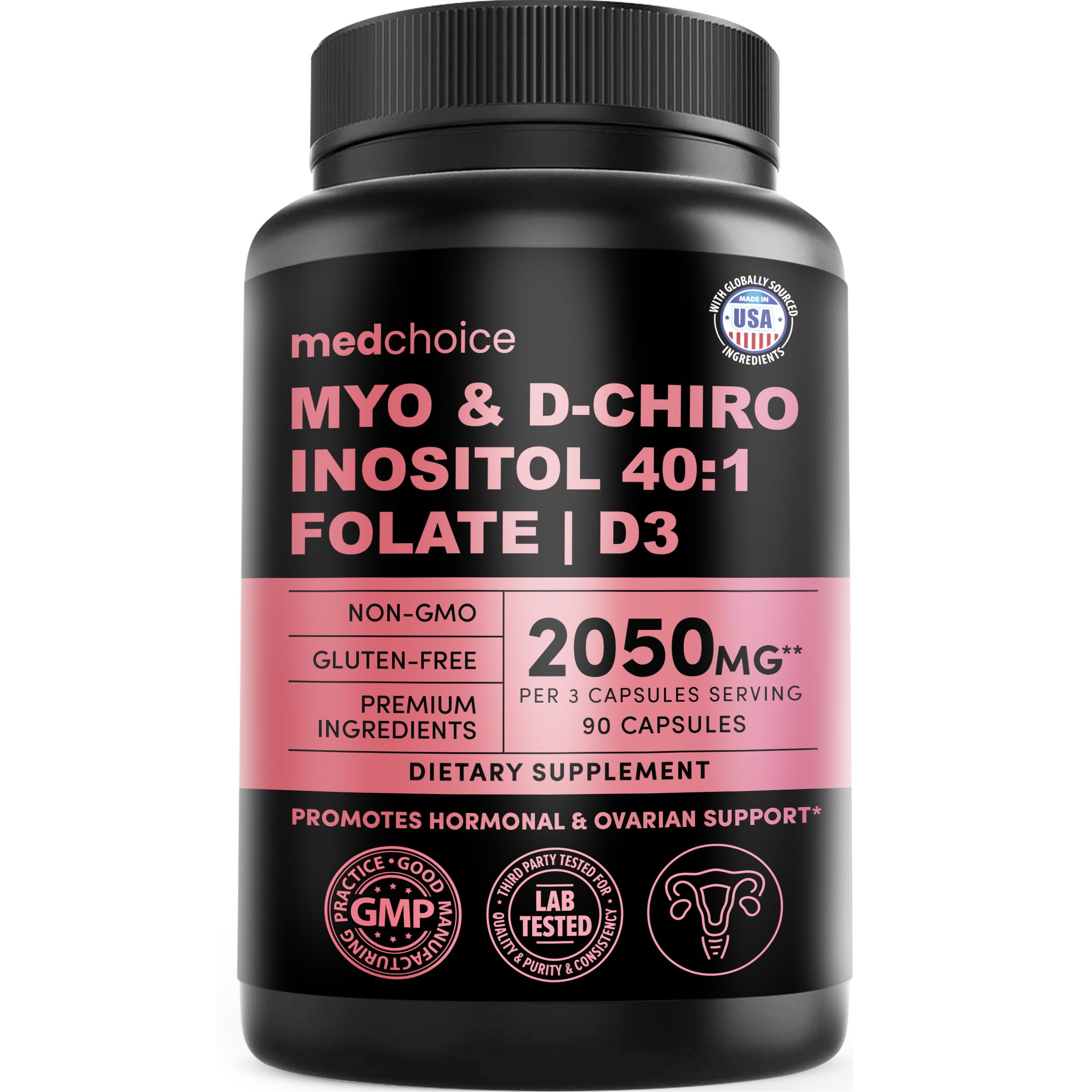 MEDCHOICE Myo Inositol Supplement 90 capsules front view