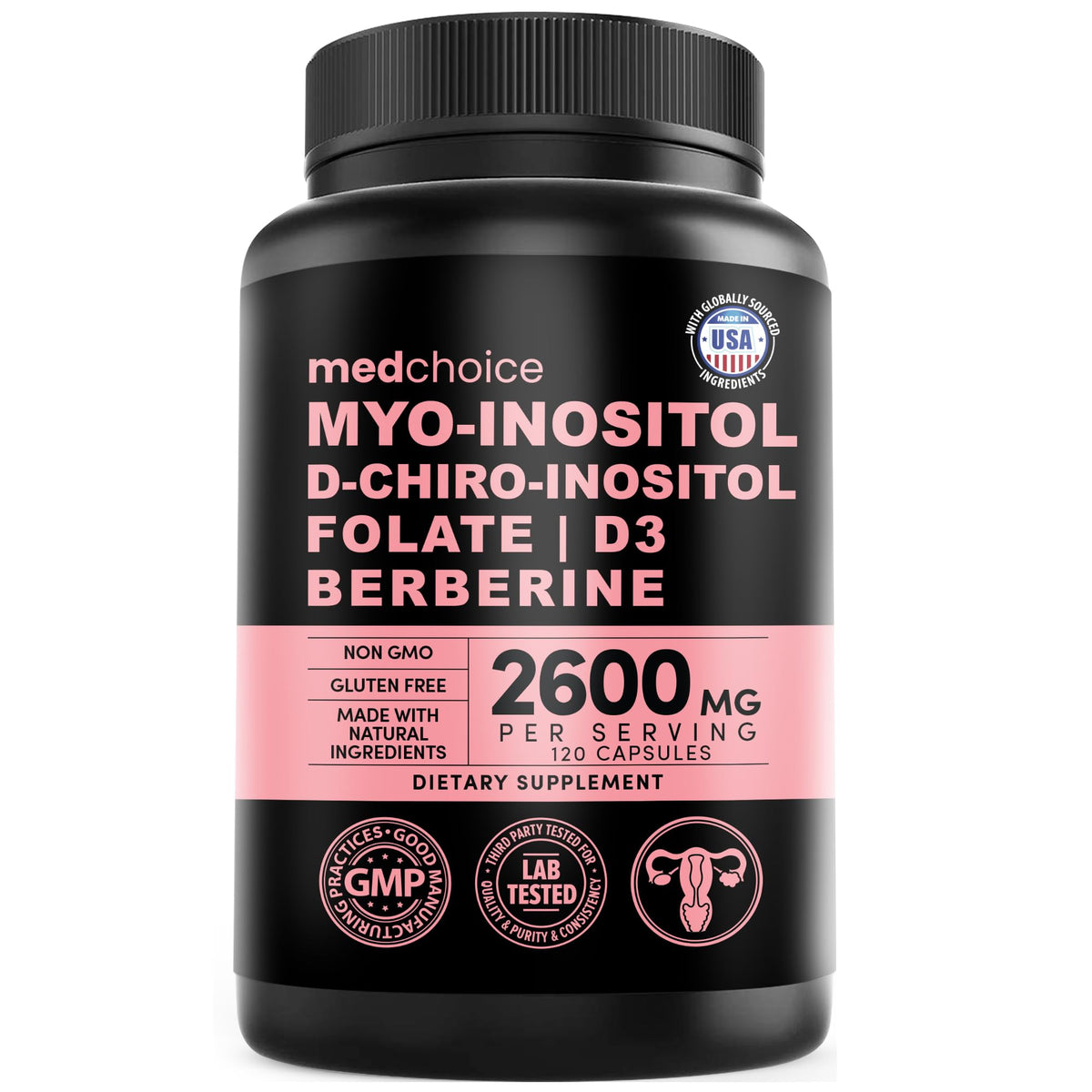 MEDCHOICE Myo Inositol Supplement bottle front view