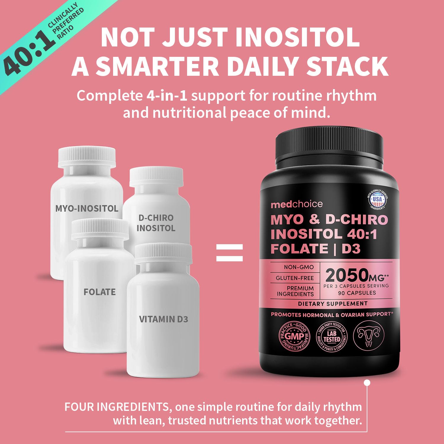 MEDCHOICE Myo Inositol Supplement side view with label