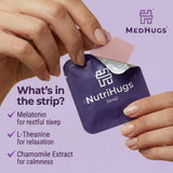 MedHugs NutriHugs Sleep Aid Strips showing individual strip