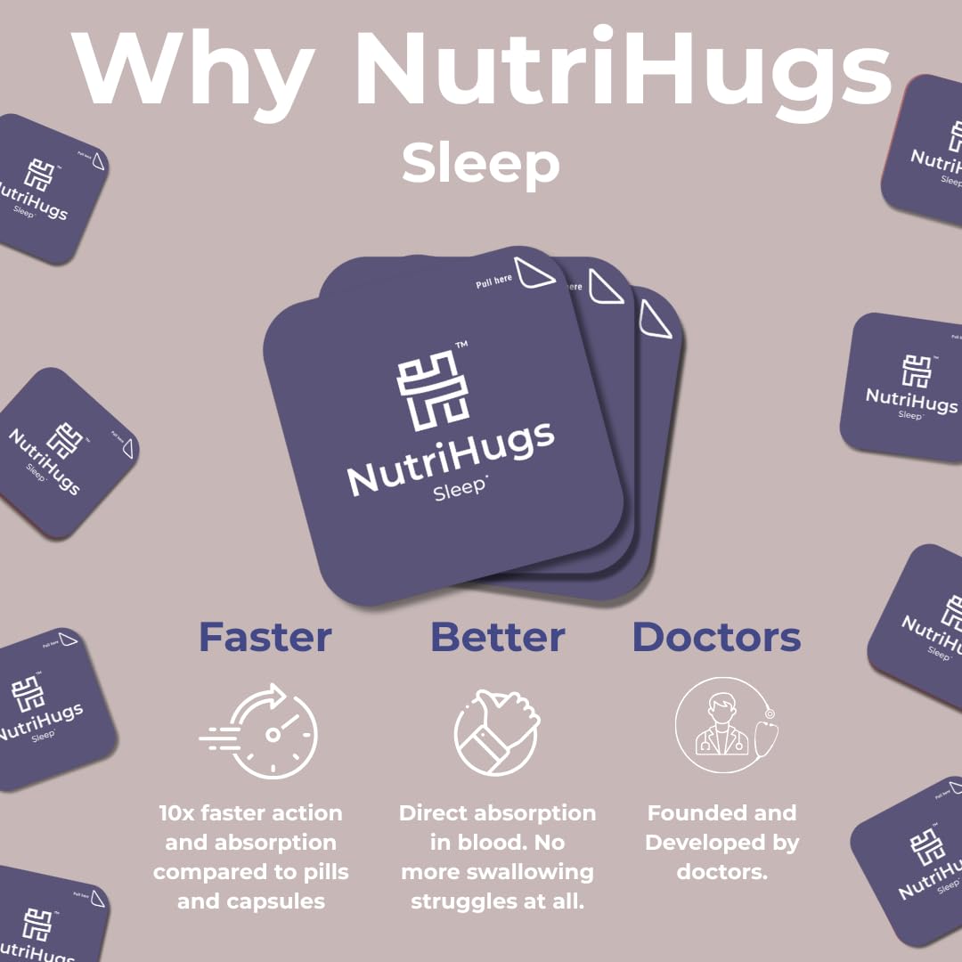 MedHugs NutriHugs Sleep Aid Strips with ingredients list