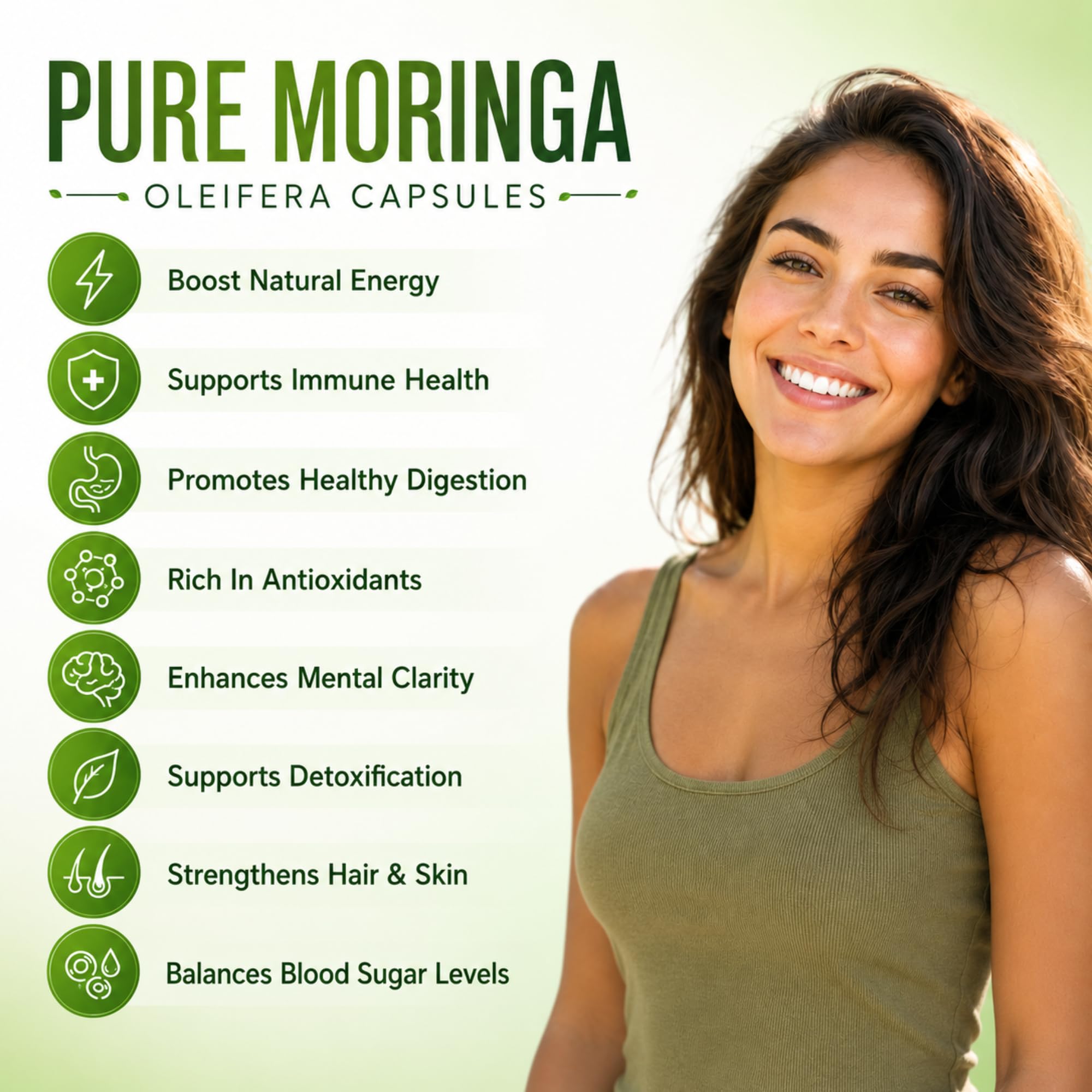 MEDI BOTIC Moringa Leaf Capsules 800mg bottle with label