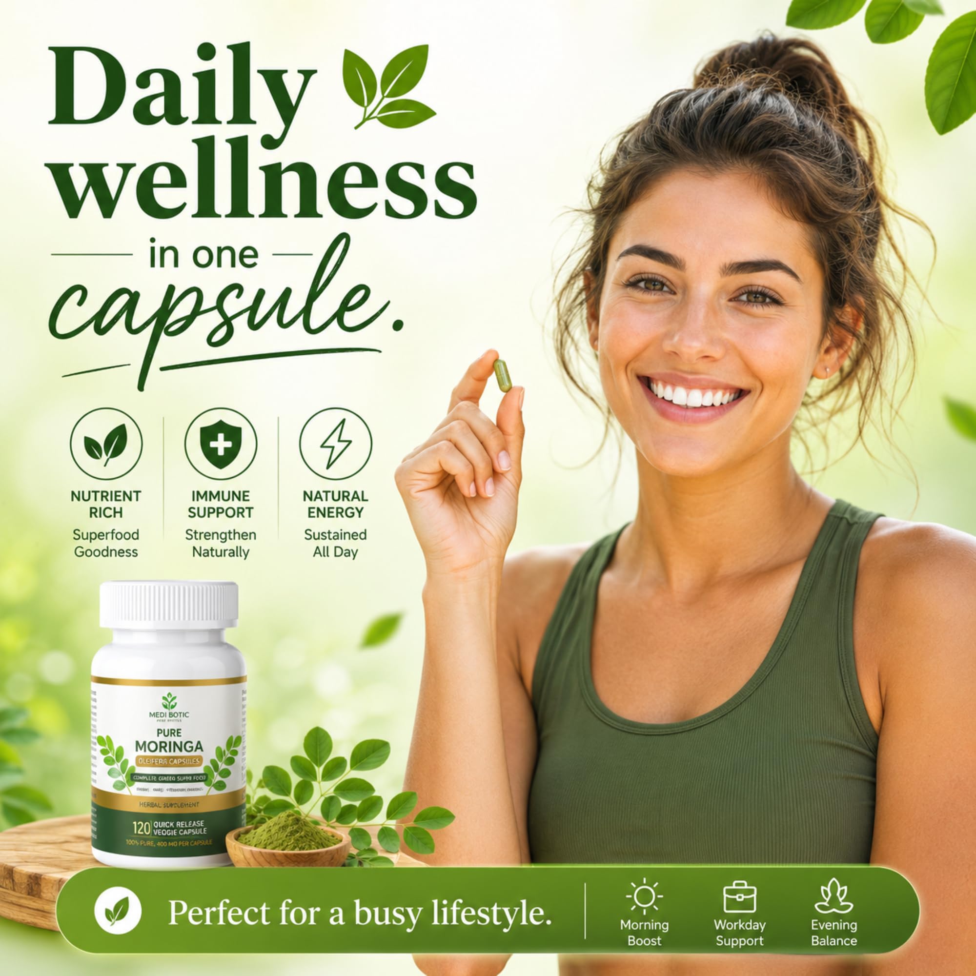 MEDI BOTIC Moringa Leaf Capsules 800mg ingredients list