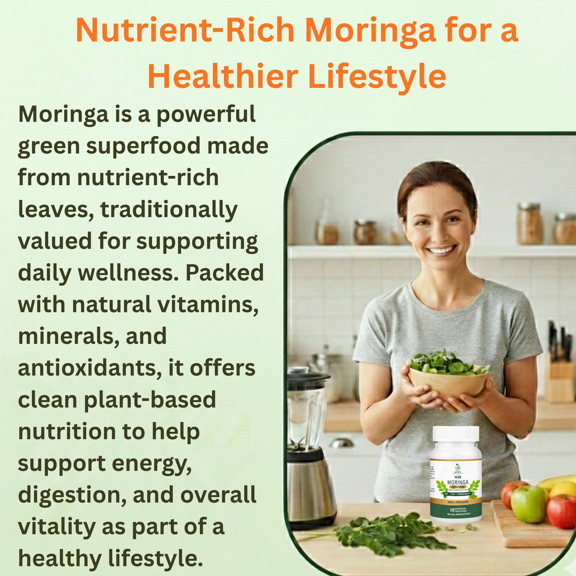 MEDI BOTIC Moringa Leaf Capsules 800mg packaging details