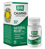 MediNatura BHI Calming Support Tablets packaging on a kitchen counter
