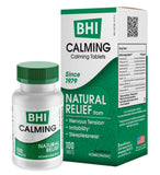 MediNatura BHI Calming Support Tablets with a glass of water