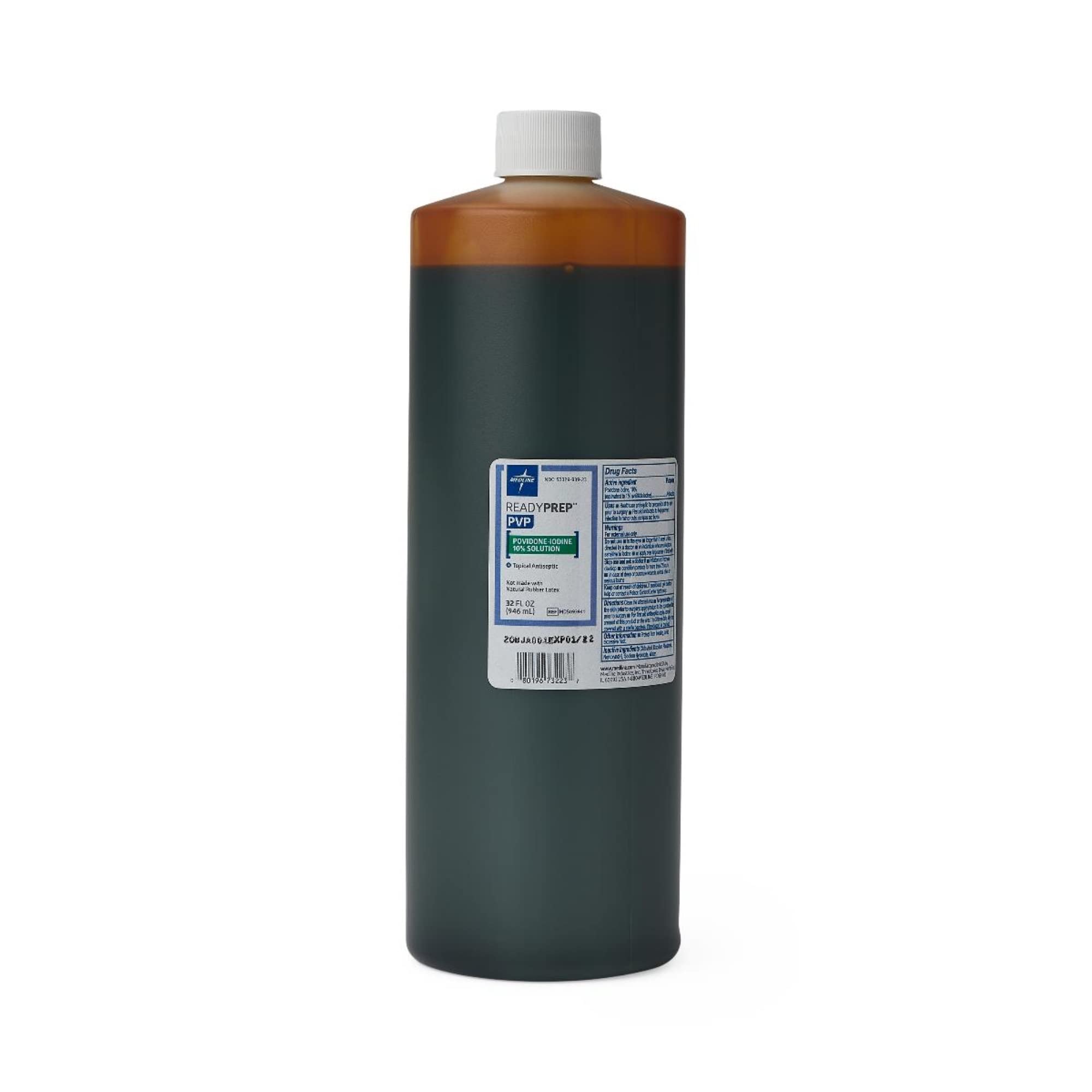 Medline Povidone Iodine Prep Solution 10% 1-Quart bottle front view