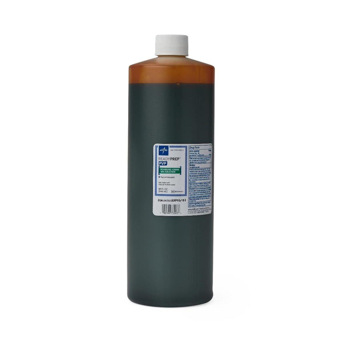 Medline Povidone Iodine Prep Solution 10% 1-Quart bottle front view