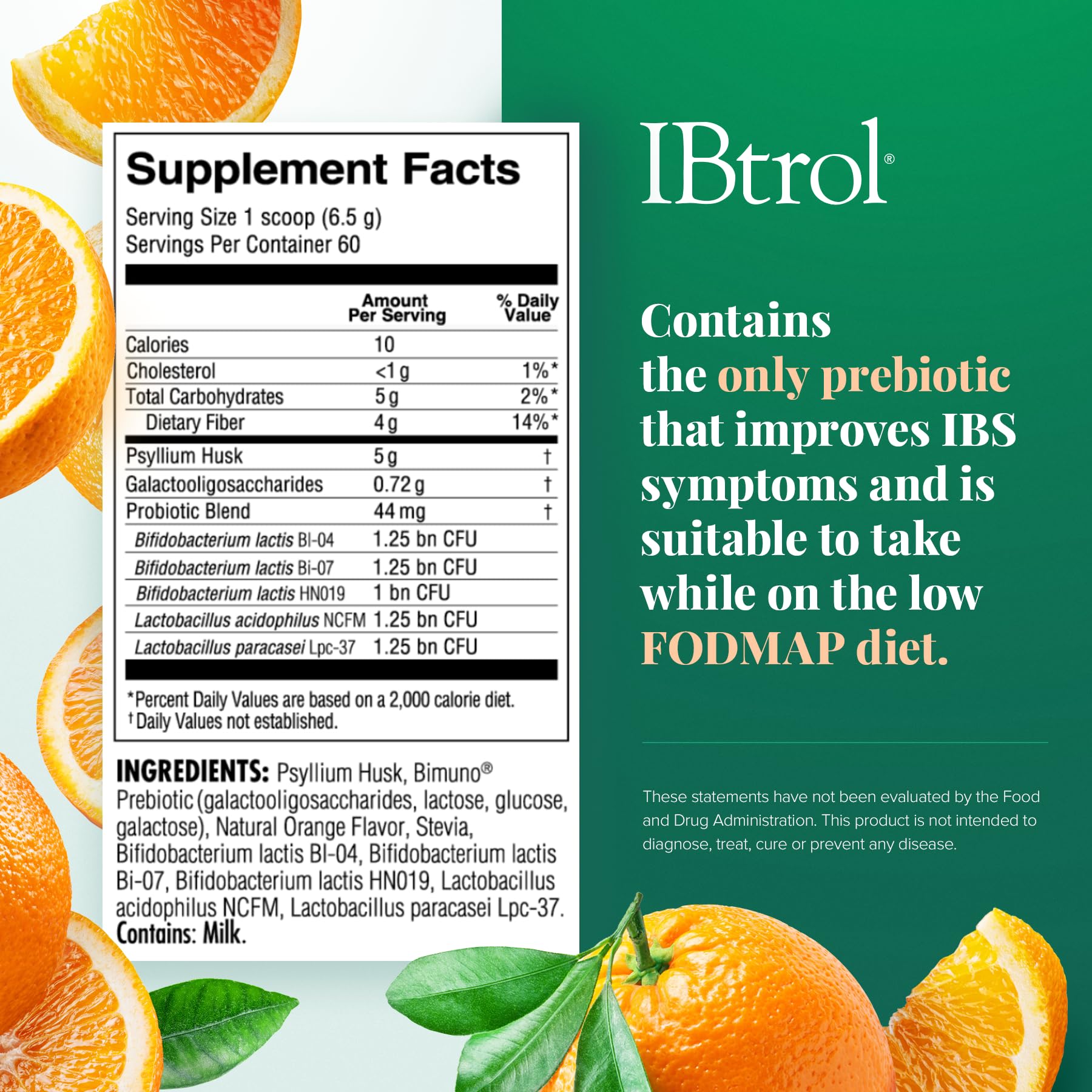 Medtrition IBtrol packaging with natural orange flavour