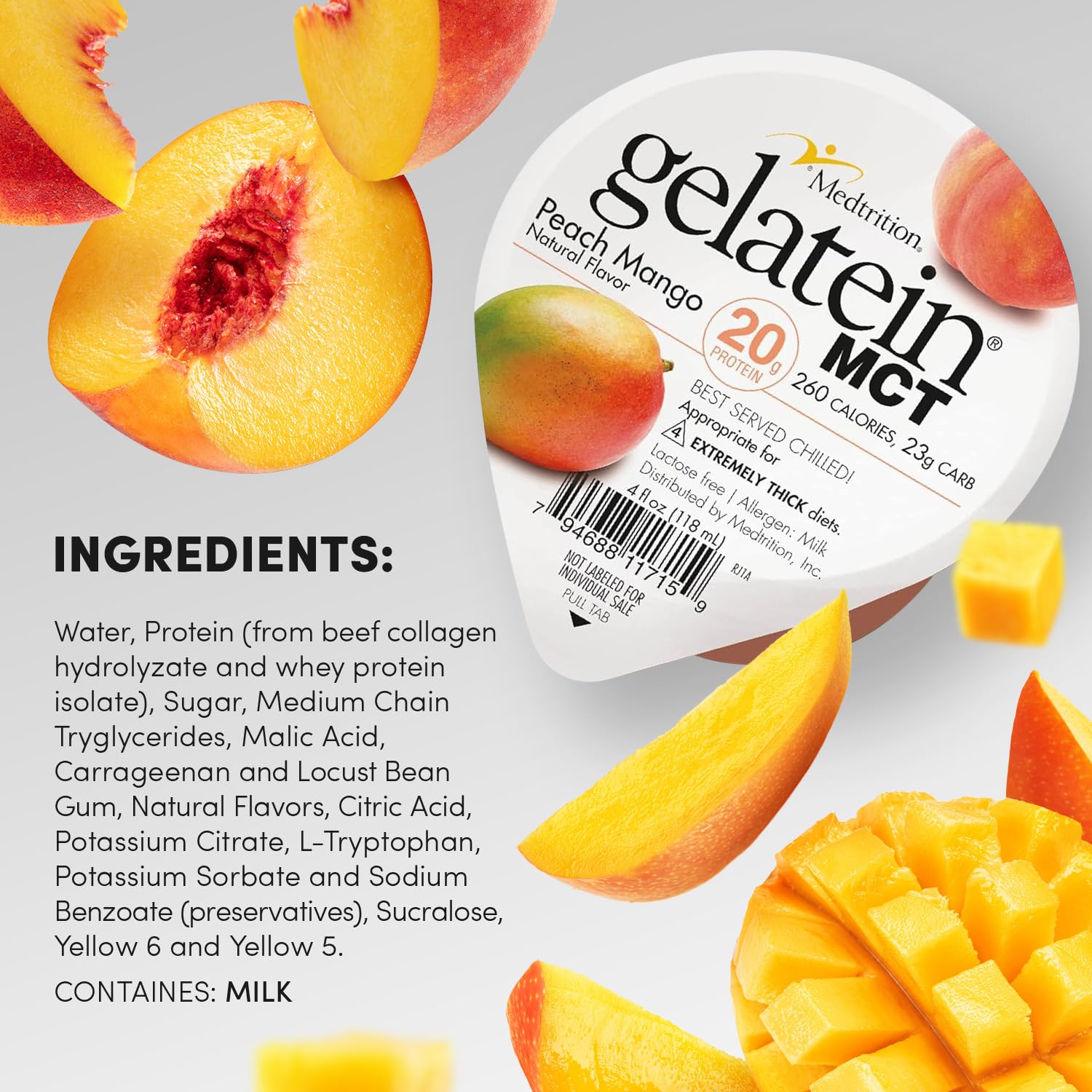 Medtrition MCT Oil cup with peach mango flavour