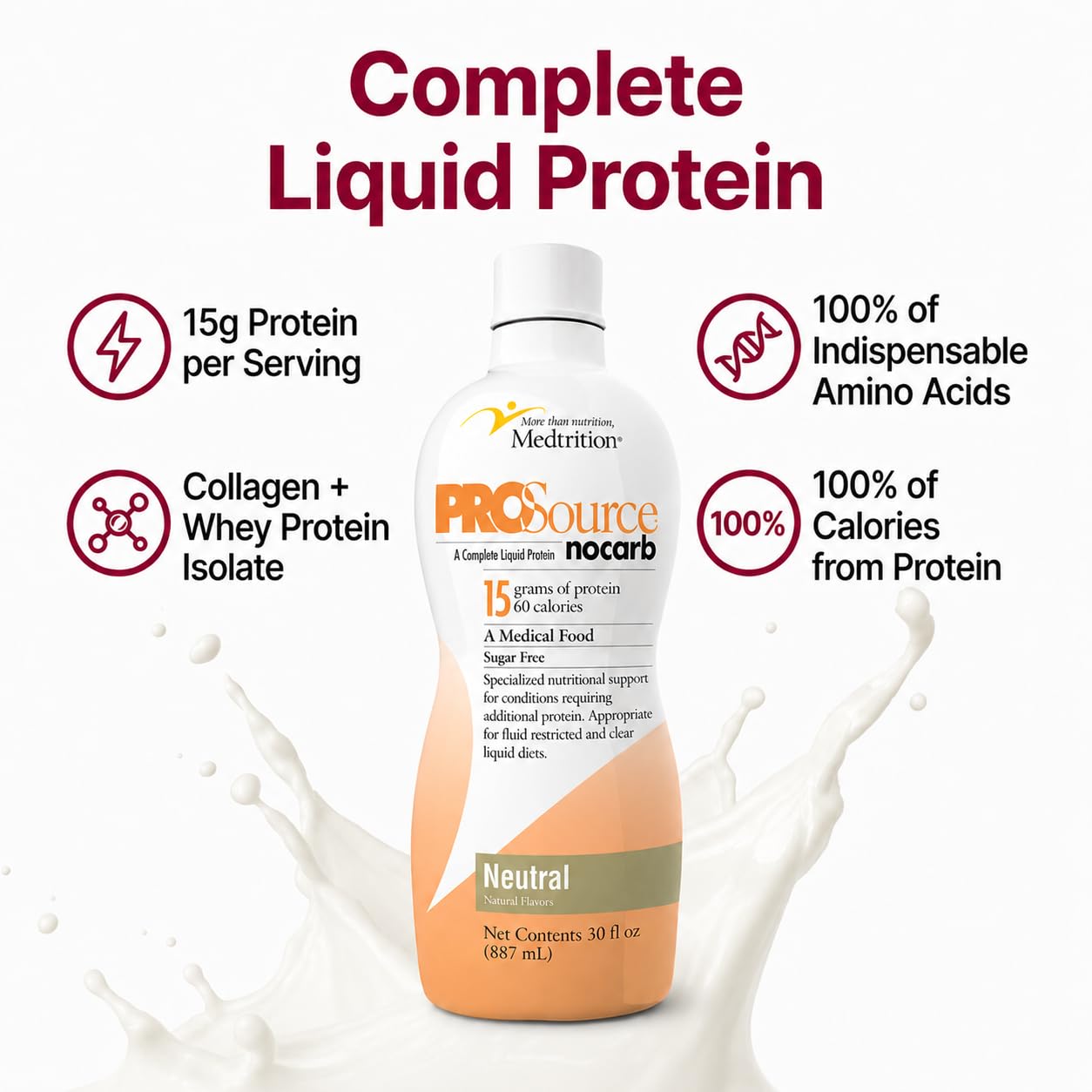 Medtrition NoCarb Liquid Protein mixed in a shake