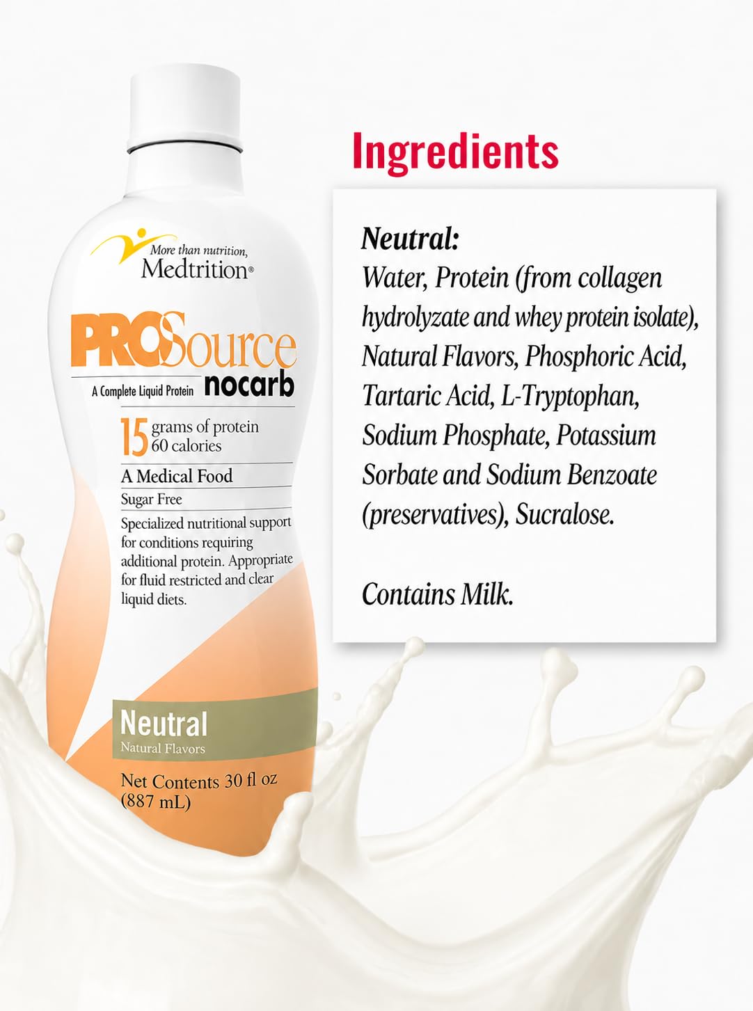 Medtrition NoCarb Liquid Protein serving size measurement