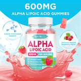 MEENCCD Alpha Lipoic Acid Gummies displayed with fresh raspberries