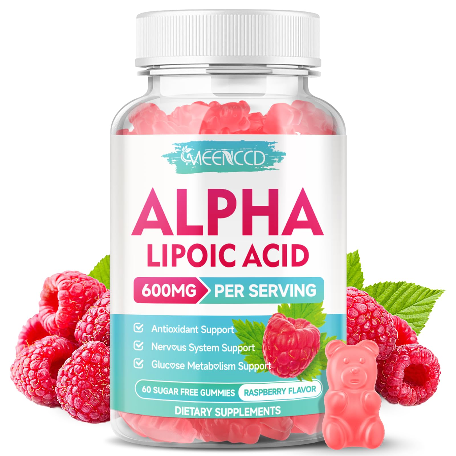 MEENCCD Alpha Lipoic Acid Gummies front view with packaging