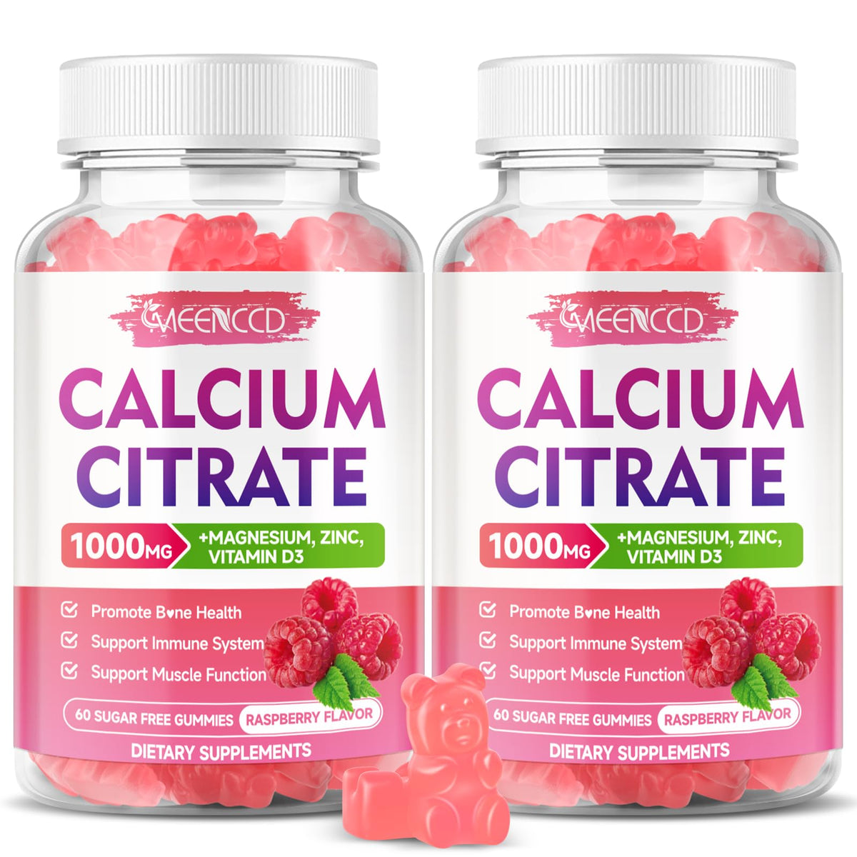 MEENCCD Calcium Citrate Gummies bottle front view