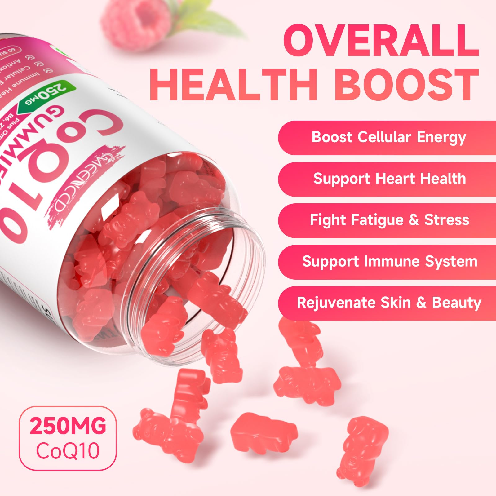 MEENCCD CoQ10 Gummies raspberry flavour