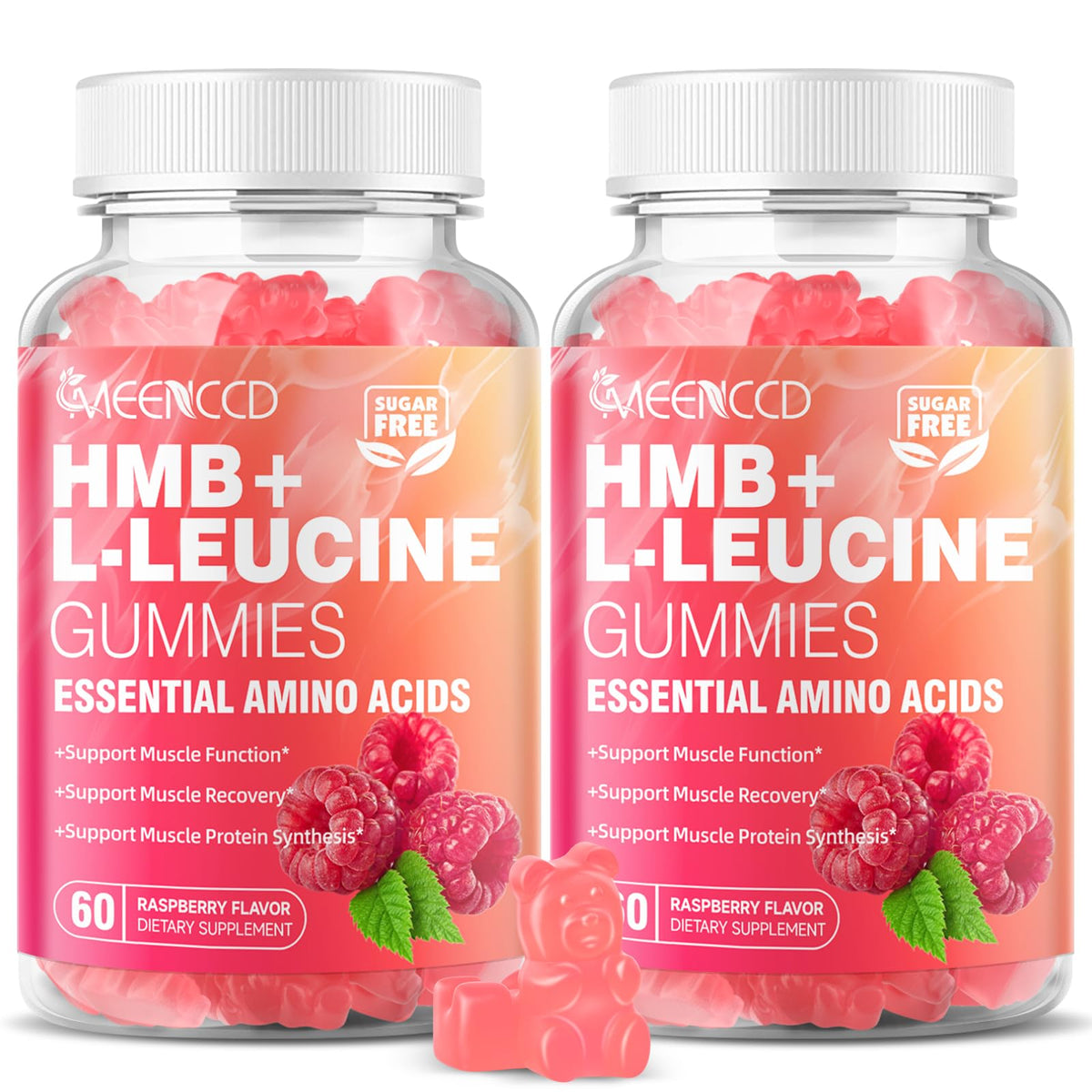 MEENCCD HMB Leucine Amino Acids Gummies packaging front view