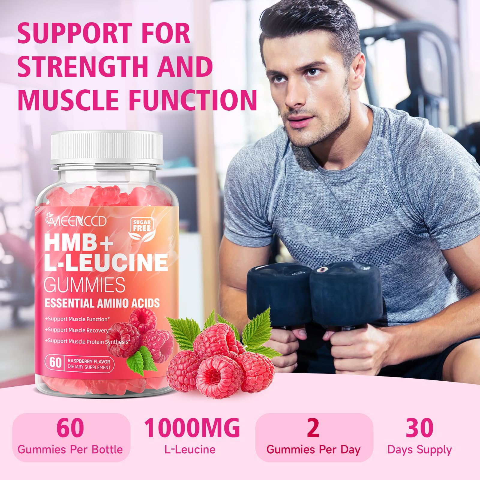 MEENCCD HMB Leucine Amino Acids Gummies side view