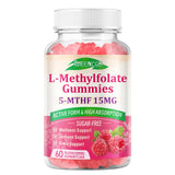 MEENCCD L-Methylfolate Gummies displayed with a glass of water