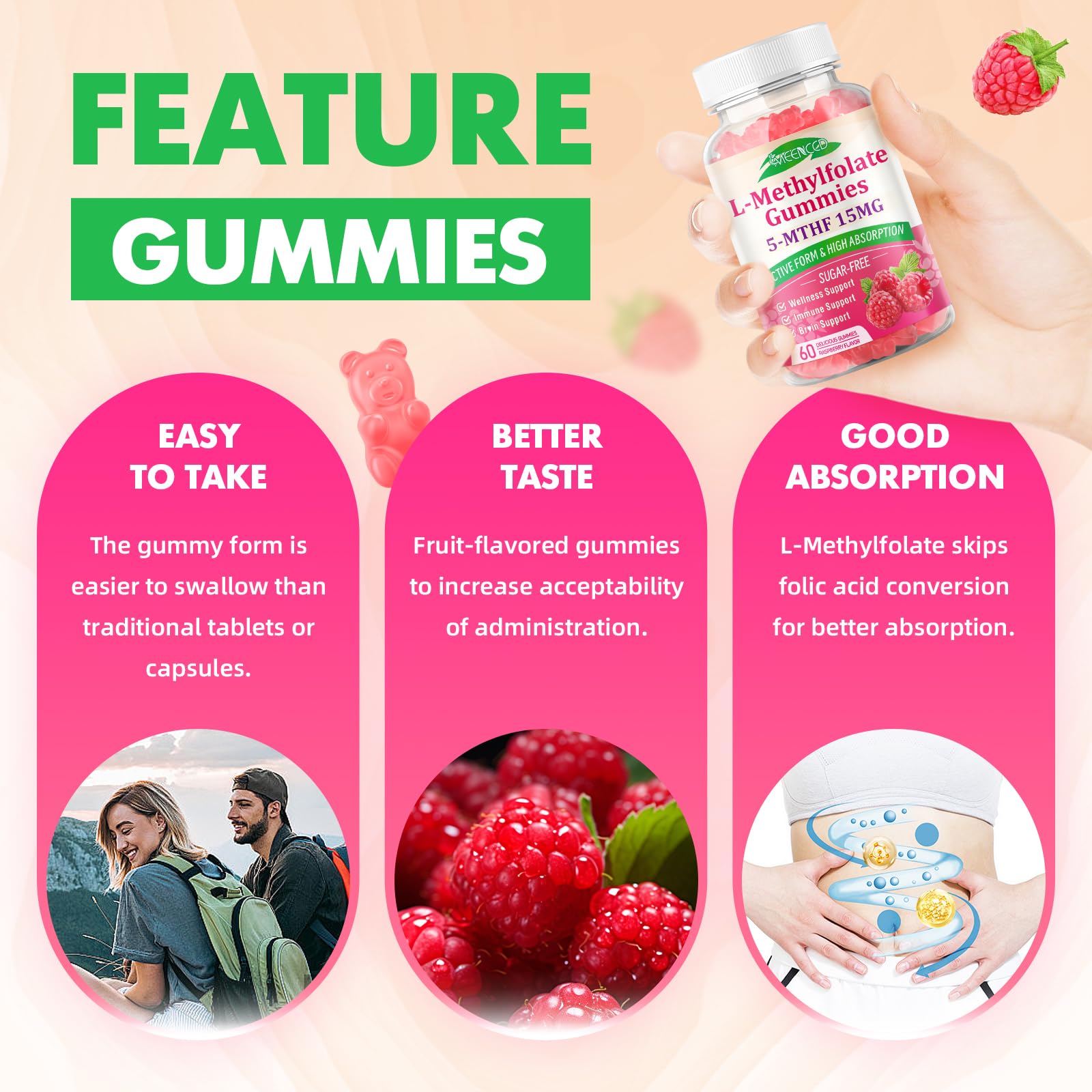 MEENCCD L-Methylfolate Gummies packaging details