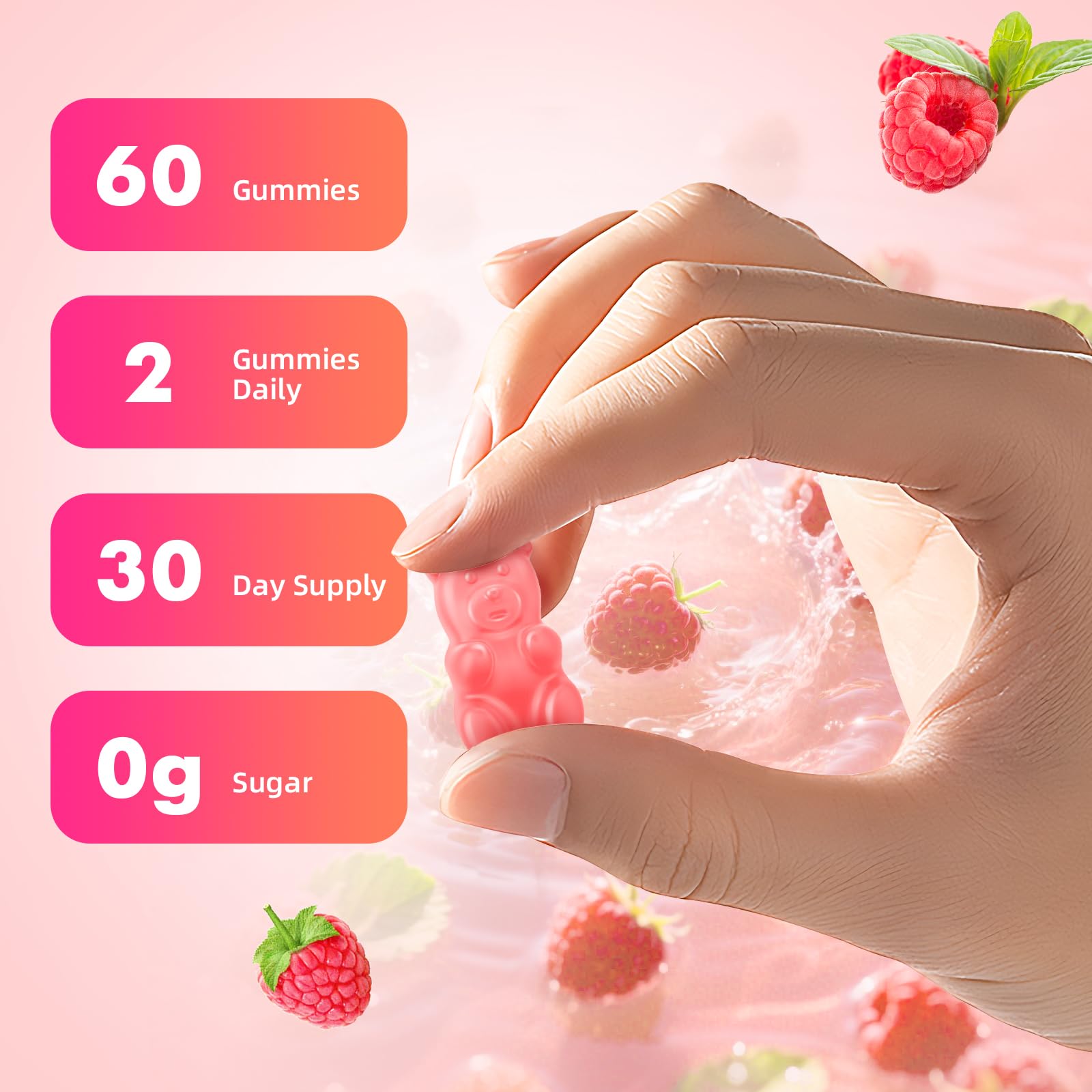 MEENCCD L-Tyrosine Gummies on a kitchen counter