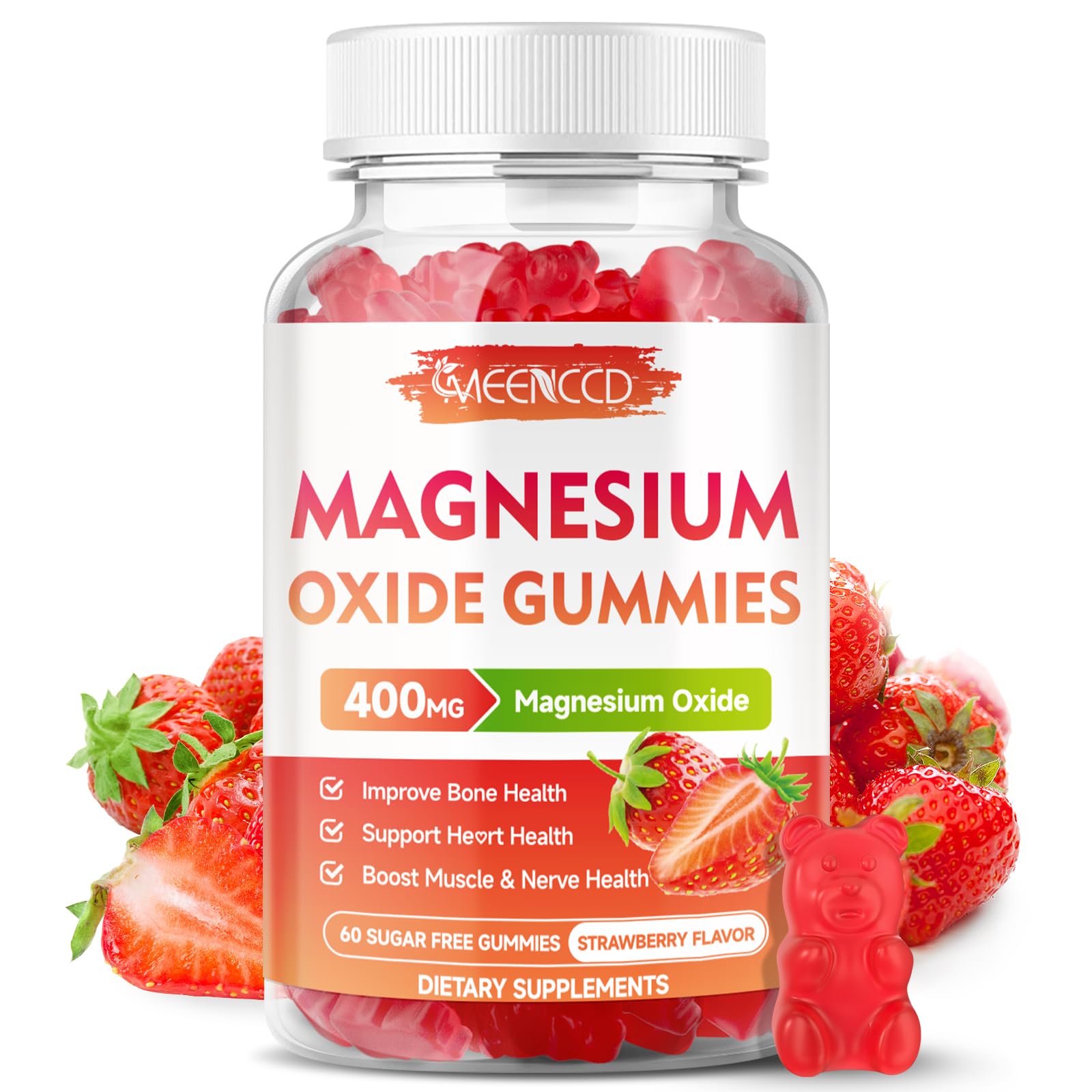MEENCCD Magnesium Oxide Gummies 400mg front view packaging