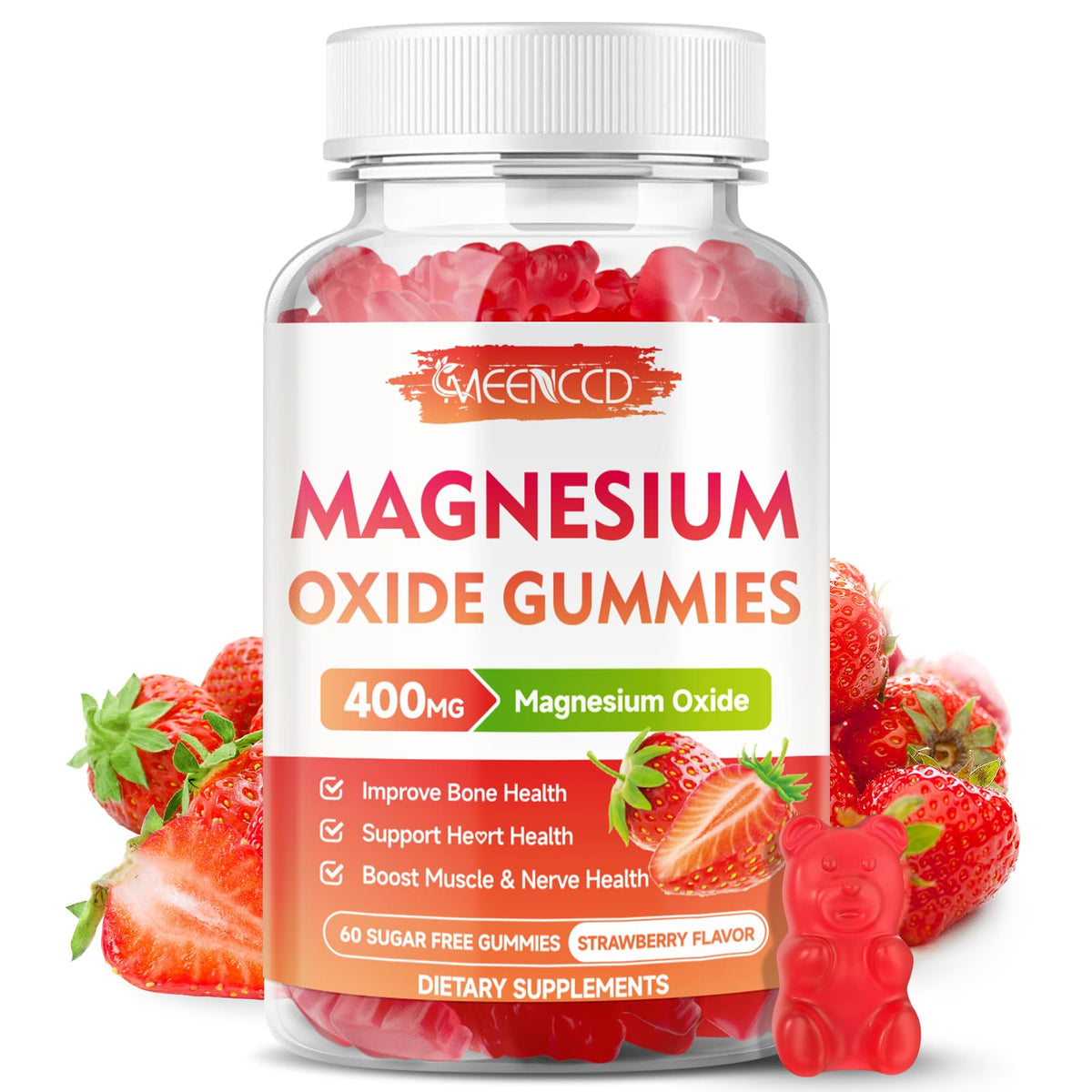 MEENCCD Magnesium Oxide Gummies 400mg front view packaging