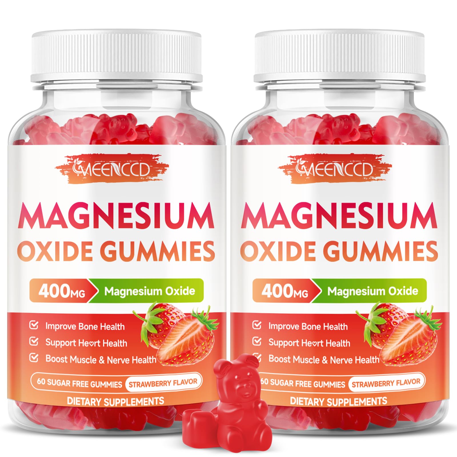 MEENCCD Magnesium Oxide Gummies 400mg front view with packaging