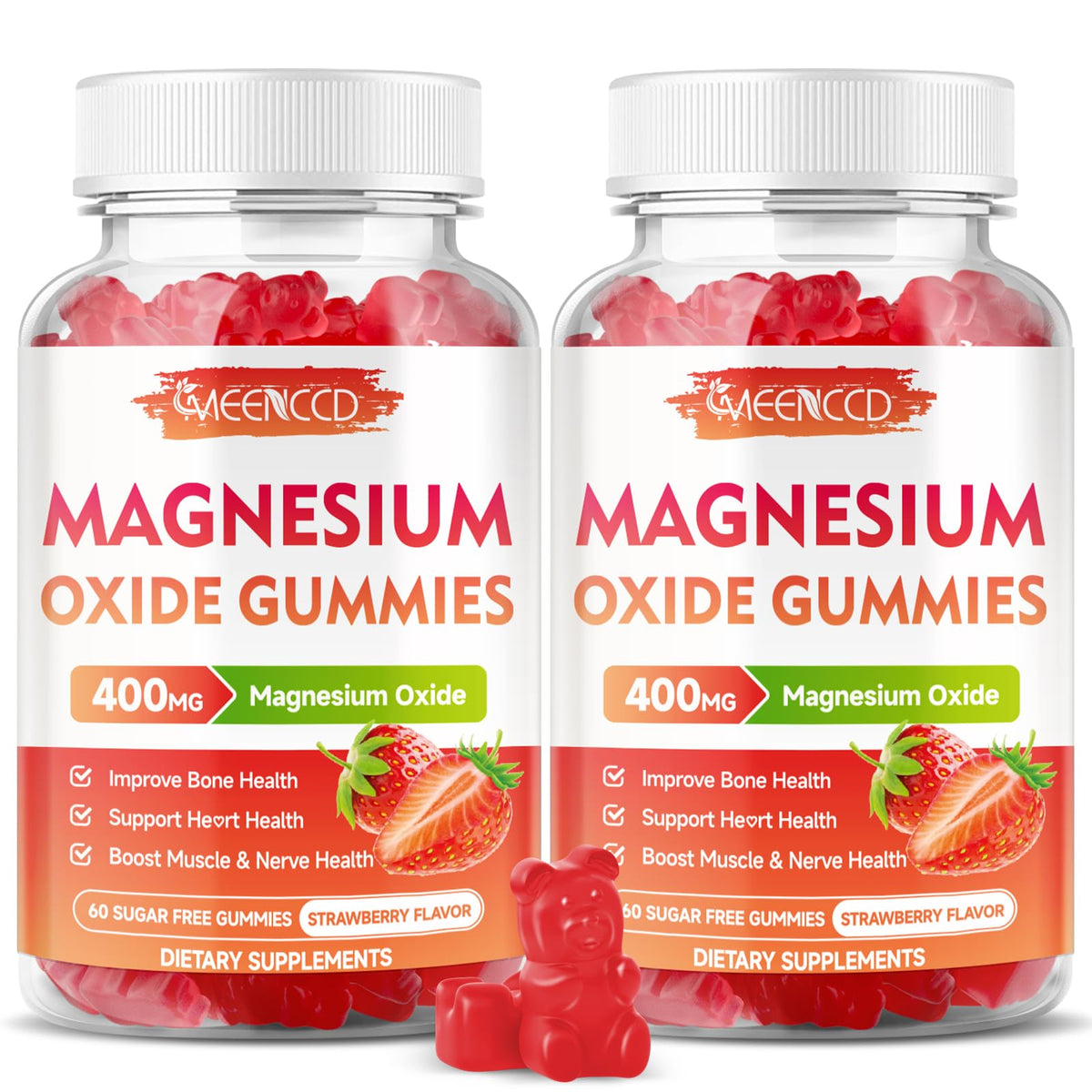 MEENCCD Magnesium Oxide Gummies 400mg front view with packaging