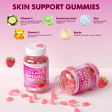 MEENCCD Multi Collagen Peptides Gummies on a wooden table