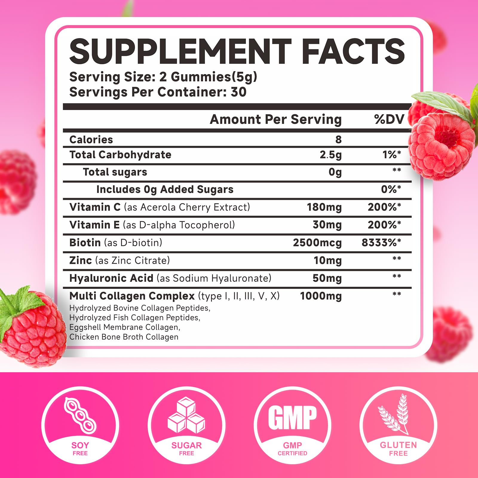 MEENCCD Multi Collagen Peptides Gummies side view showing packaging