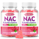 MEENCCD NAC Gummies 600mg front view with raspberry flavour