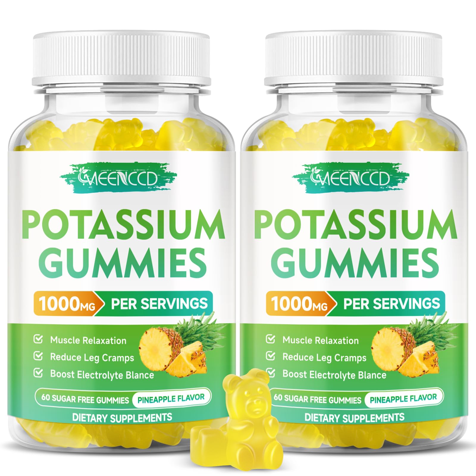 MEENCCD Potassium Citrate Gummies 1000mg front view with packaging