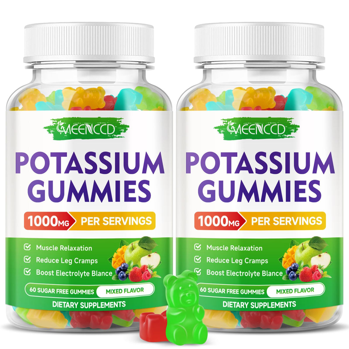 MEENCCD Potassium Citrate Gummies front view with packaging