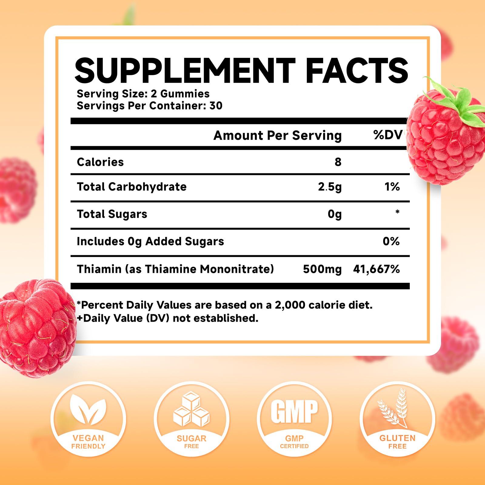 MEENCCD Vitamin B1 Gummies packaging side view