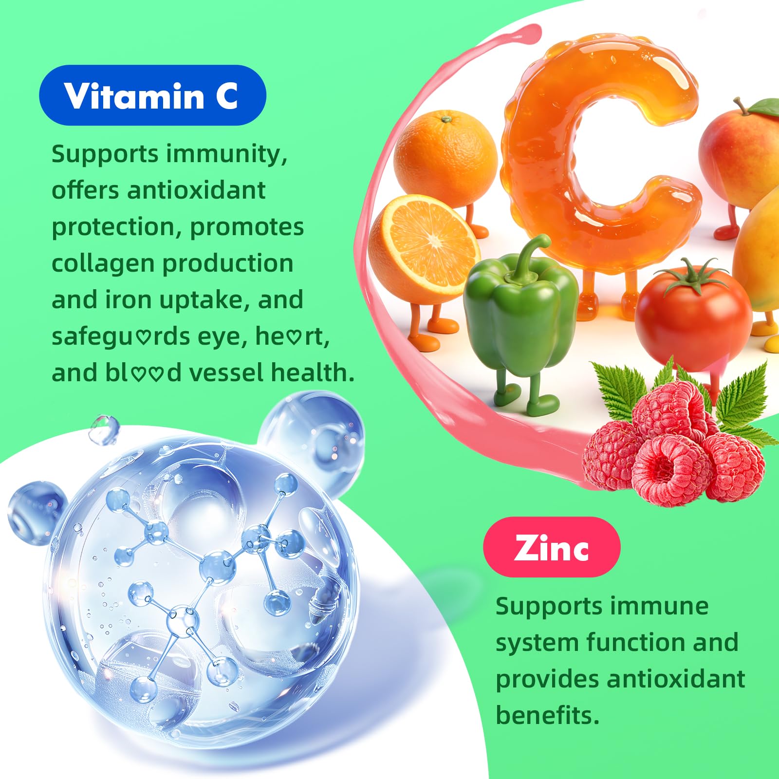 MEENCCD Vitamin C Gummies 1000mg gummies in a bowl