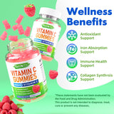 MEENCCD Vitamin C Gummies 1000mg raspberry flavour close-up