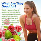 MEENCCD Vitamin C Gummies 1000mg with fresh raspberries