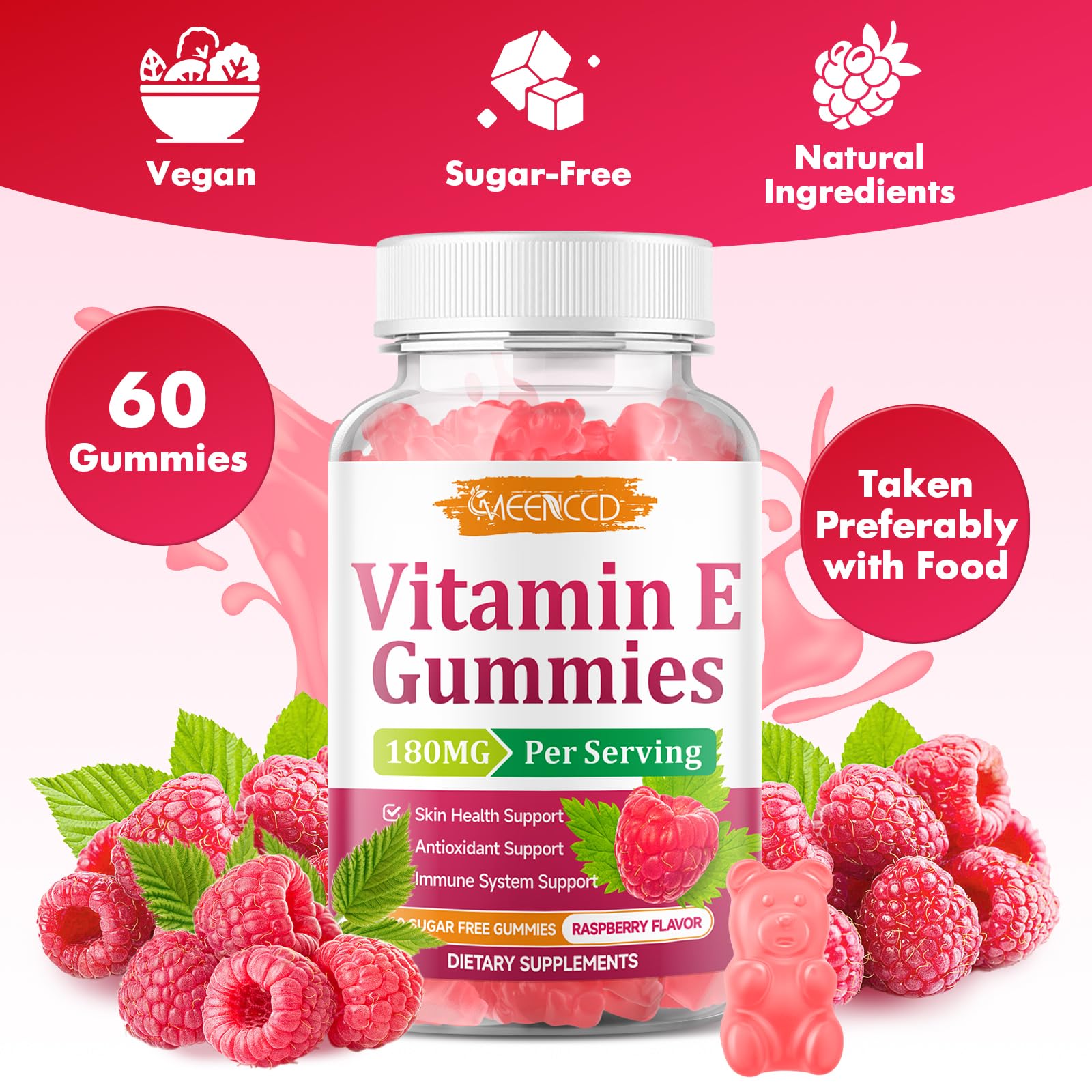 MEENCCD Vitamin E Gummies with fresh fruit