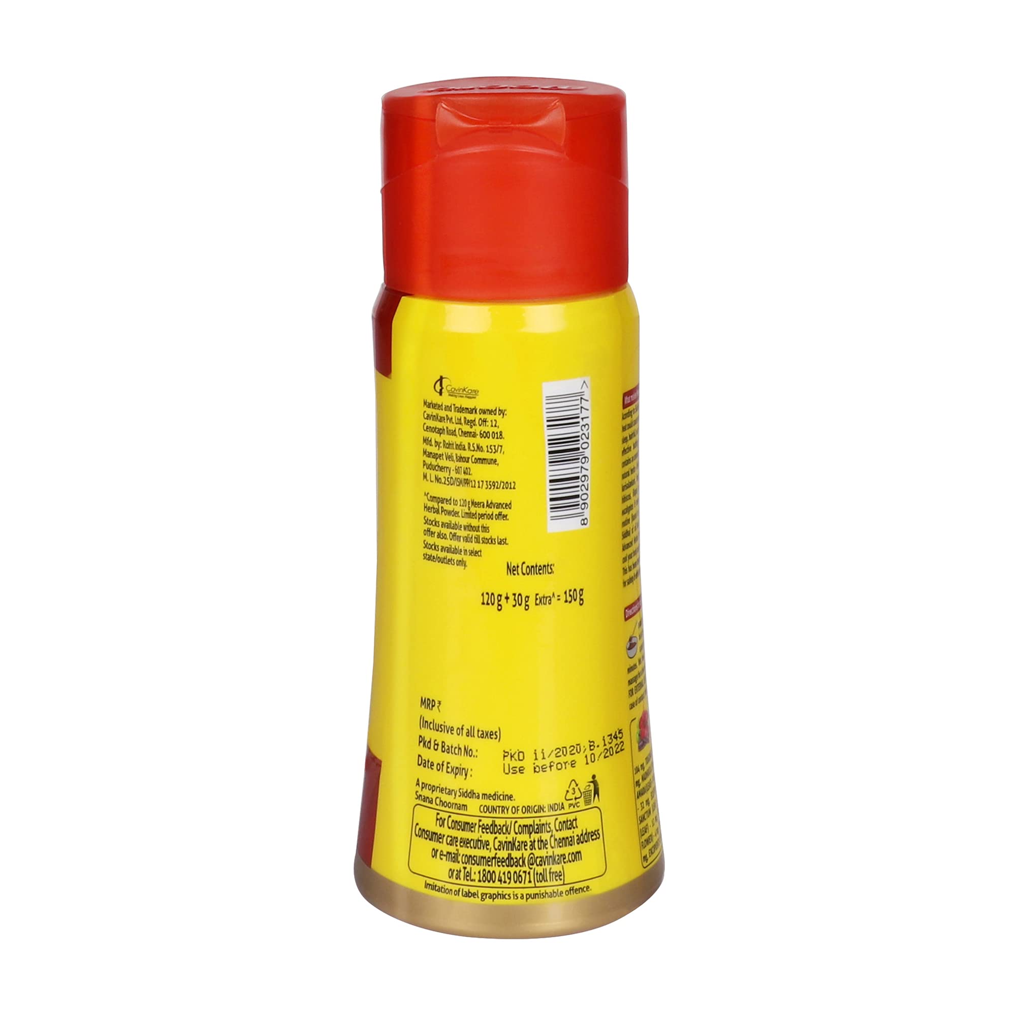 Meera Advanced Herbal Hair Powder 150g back view