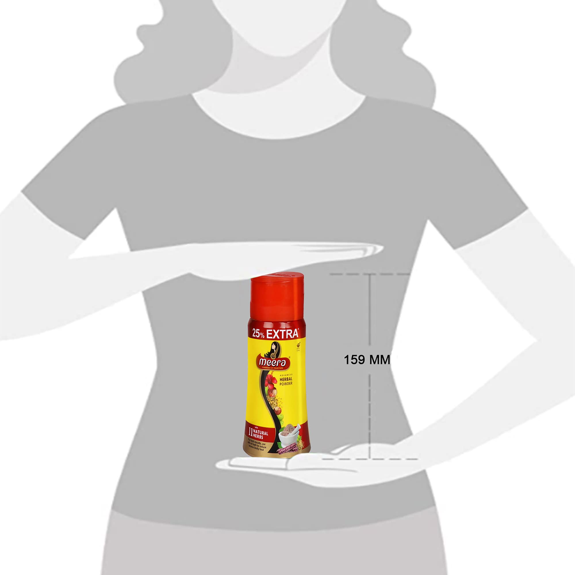 Meera Advanced Herbal Hair Powder 150g lifestyle scene