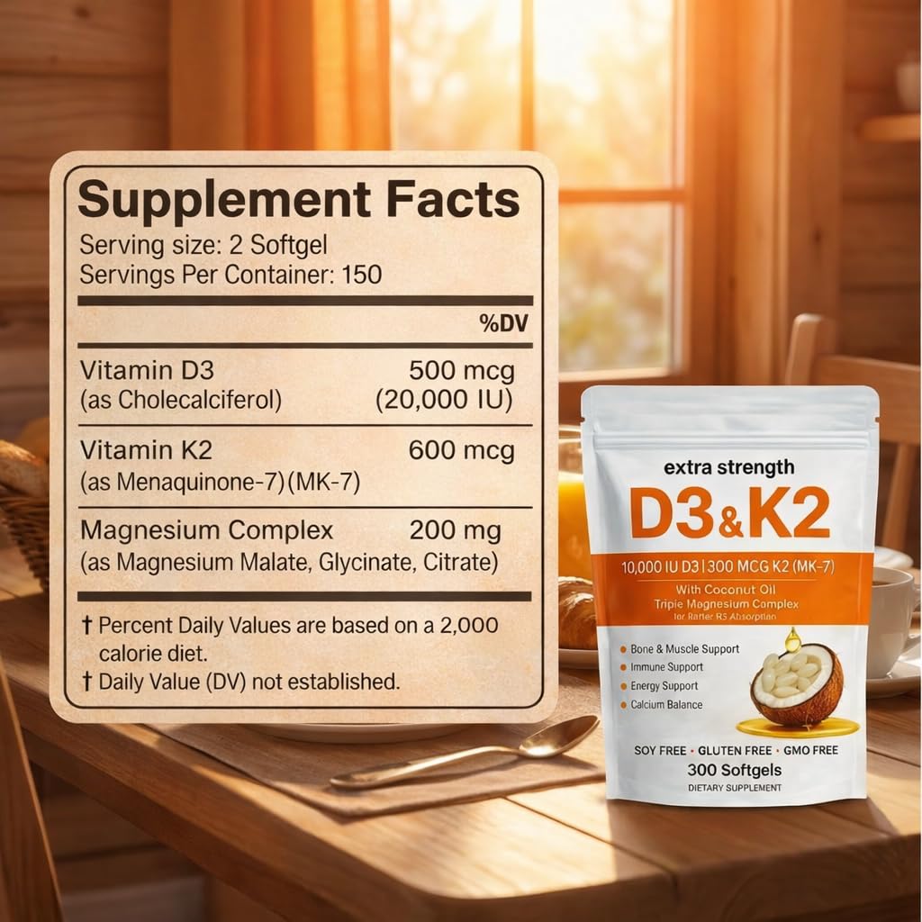 Megacephalus 3-in-1 Daily Softgels softgels on a wooden table