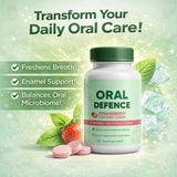 Megacephalus Oral Defence Strawberry Chewables showing chewable tablets