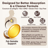Megacephalus Vitamin D3 K2 Softgels in a hand