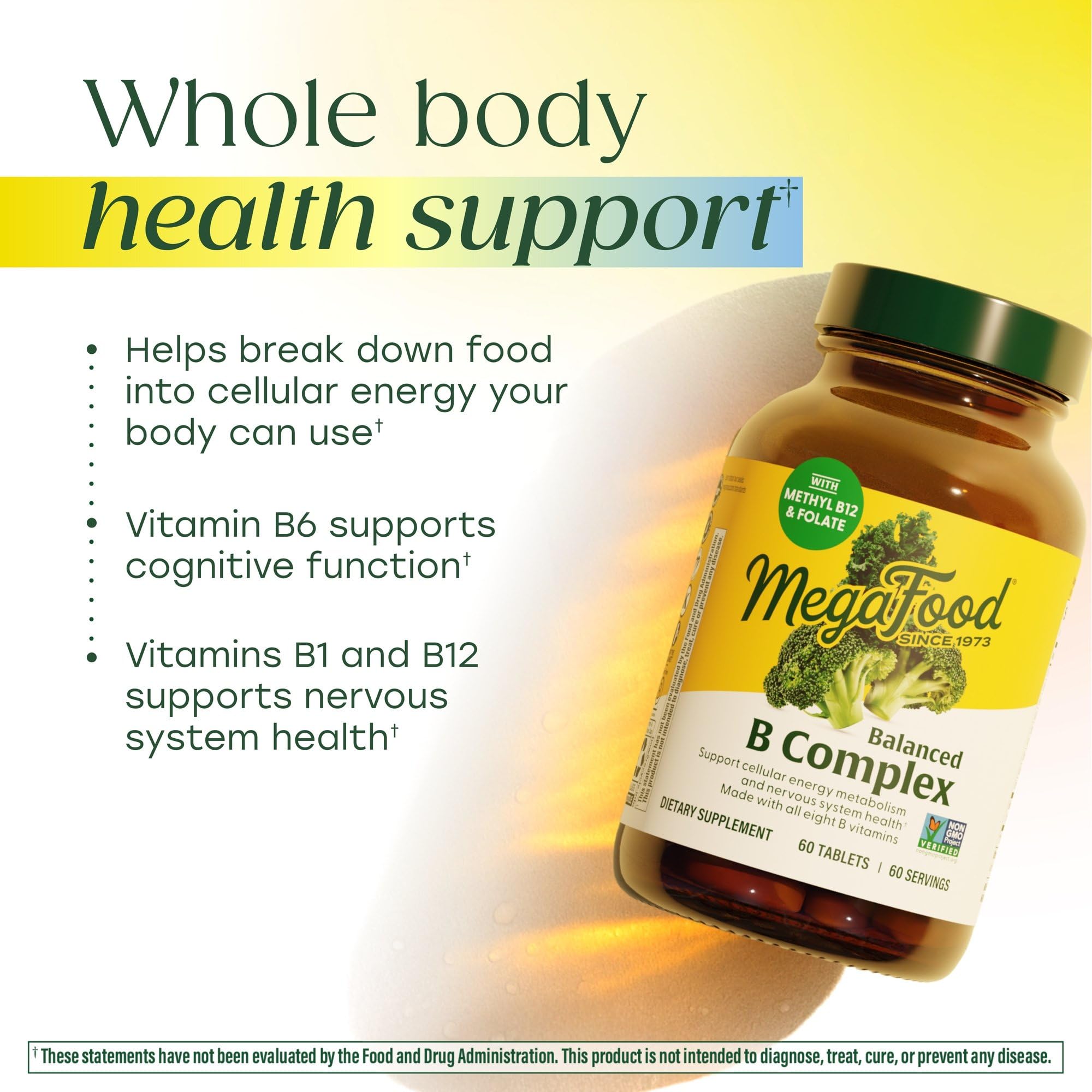 MegaFood B Complex Vitamin Supplement back view