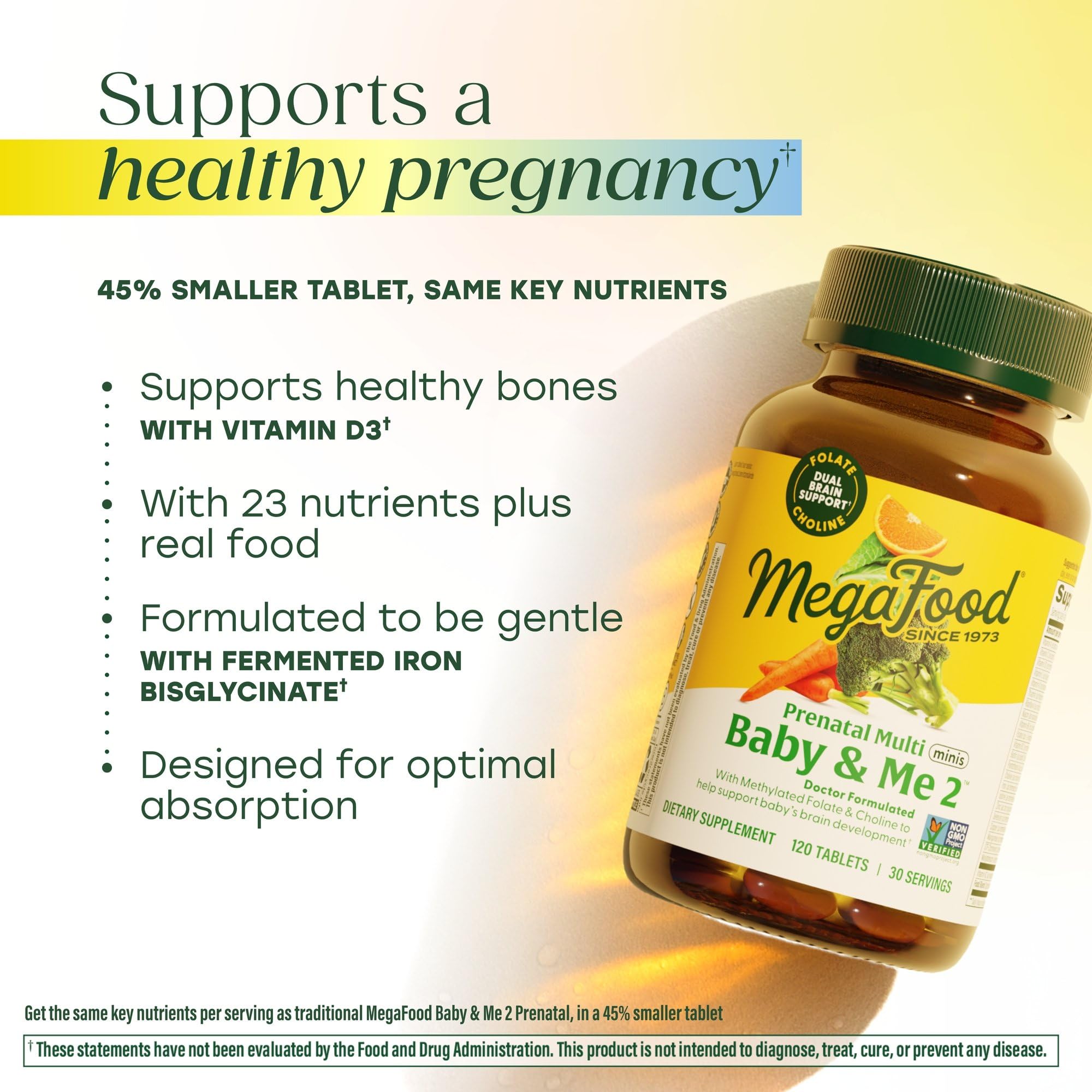 MegaFood Baby & Me 2 Mini Prenatal Vitamins packaging