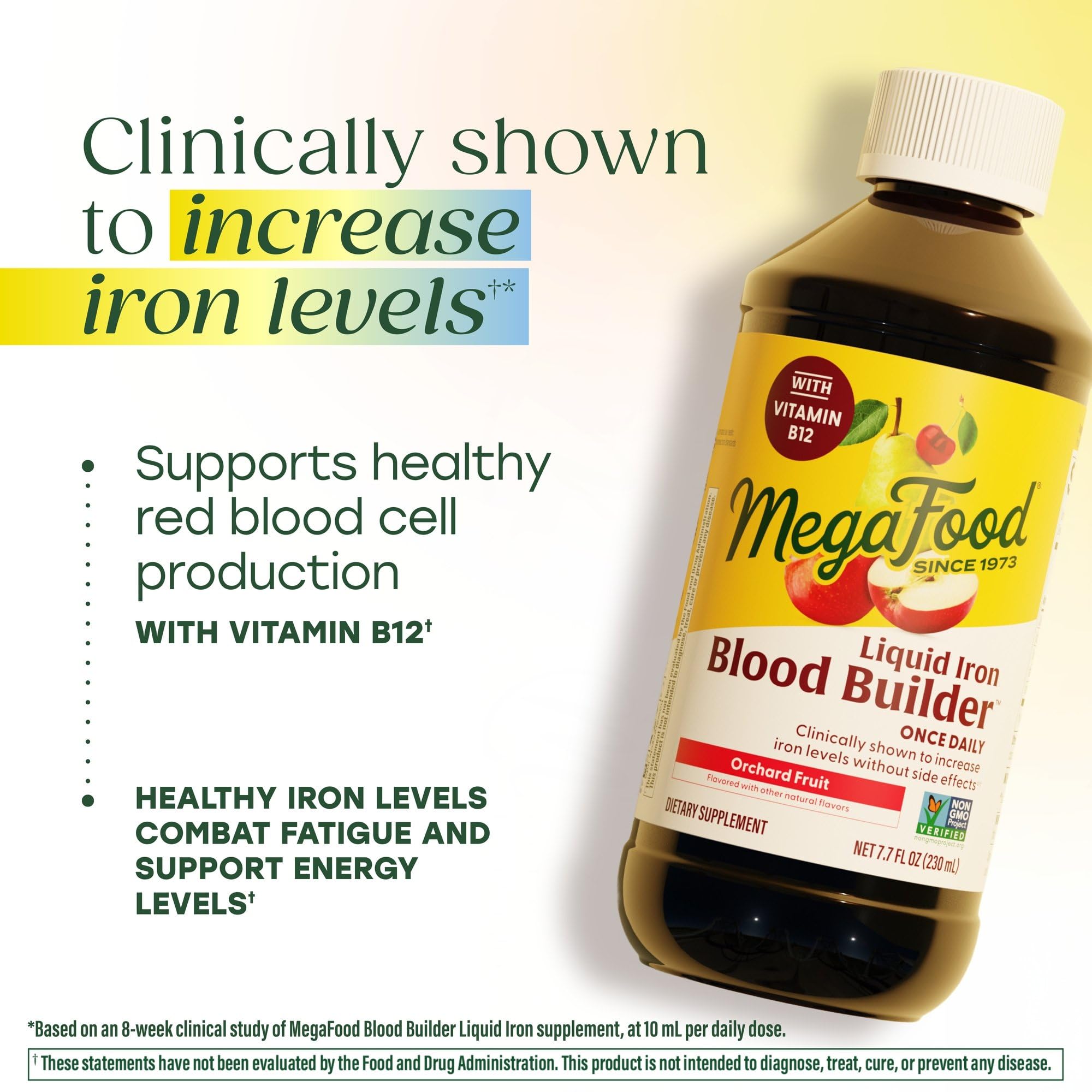 MegaFood Blood Builder Liquid Iron Supplement label close-up
