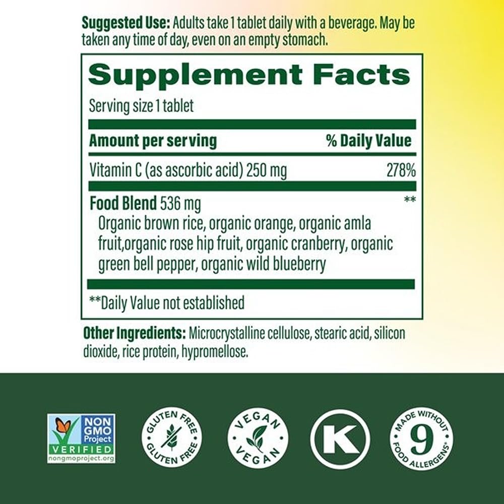 MegaFood Complex C Vitamin C supplement bottle side view